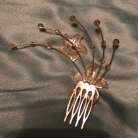 Vintage SILVER & RHINESTONE BRIDAL-HAIR PIECE well made 1960s - Picture 8 of 8